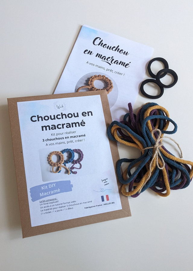 Kit macramé &quot;CHOUCHOU EN MACRAME&quot;
