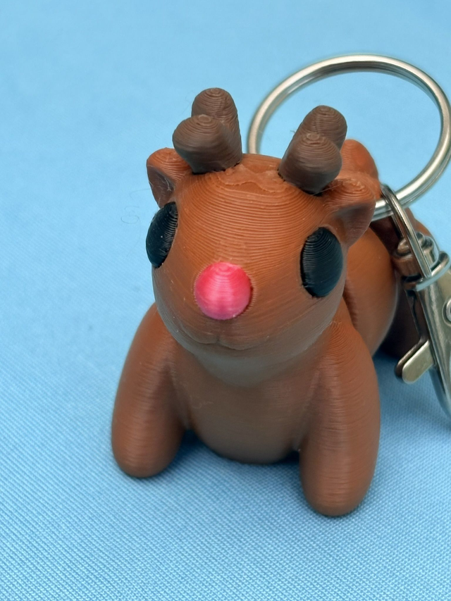 3D Printed Reindeer Christmas Keyring