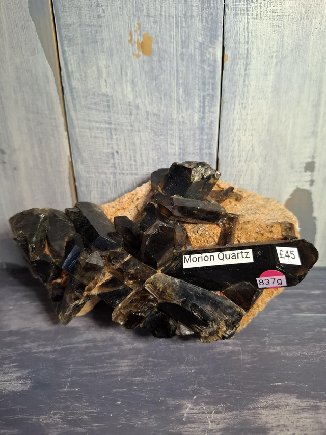 Morion Quartz Cluster 