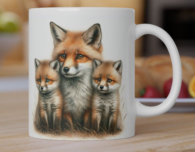 Mok met dierenafbeelding