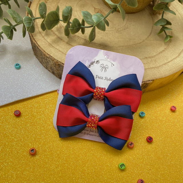 Paire de barrettes rentrée scolaire 