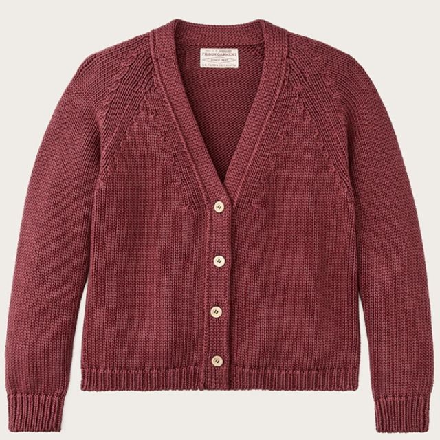 Filson Women’s Rustic Cotton Cardigan Burgundy