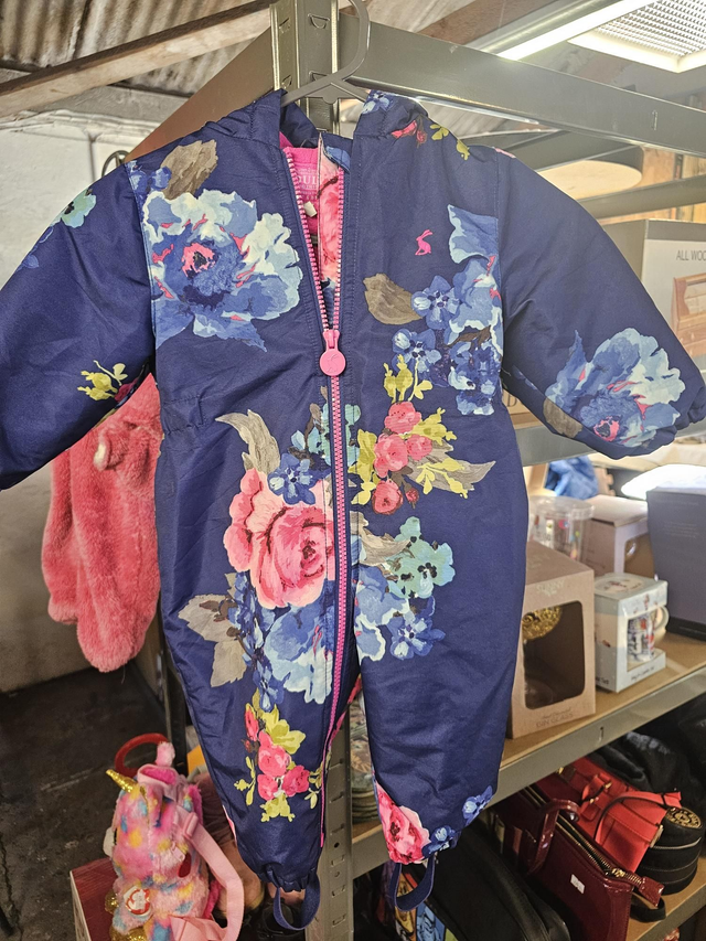 Joules fleece lined 6-9m pram suit