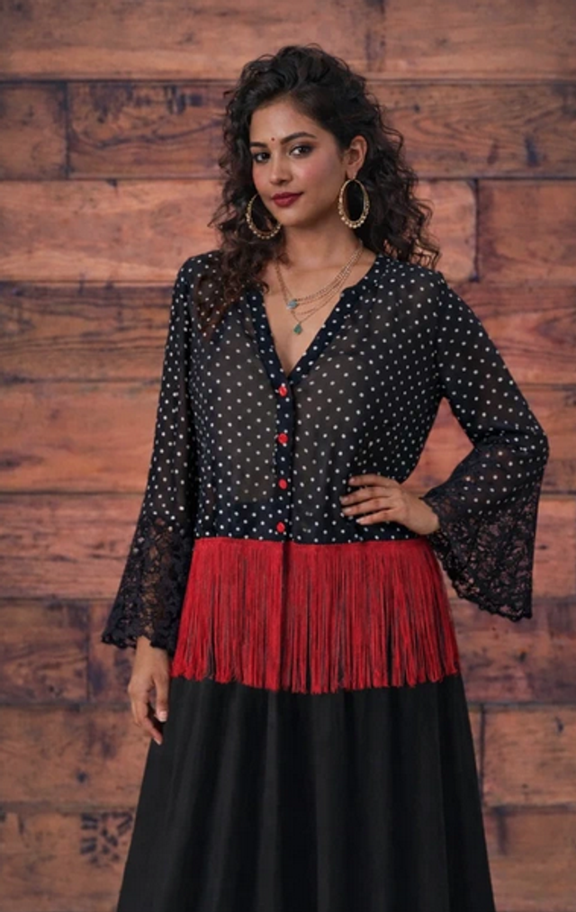 486 Taille M Top mousseline Flecos bohème Flamenco 