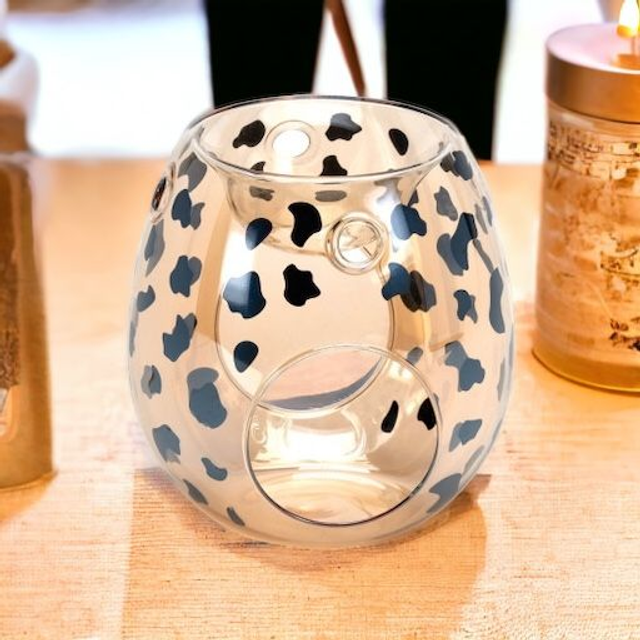 Leopard Glass Tea Light Burner