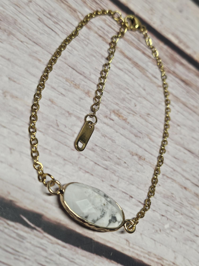 Bracelet en Howlite &amp; Acier inoxydable