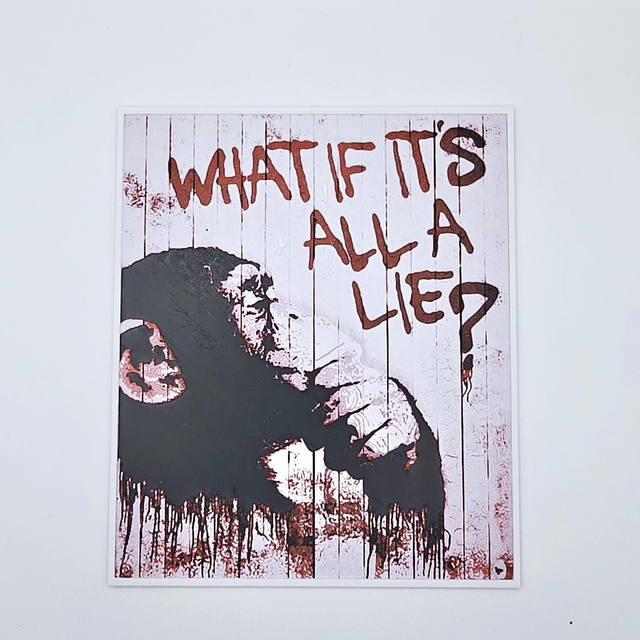 560. Wall Art , 3D printed.  Banksy, What if it's all a lie? 