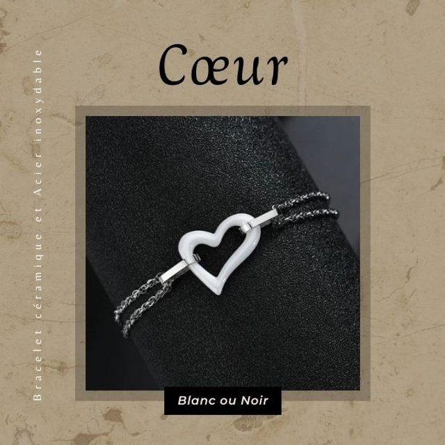 Bracelet céramique - Cœur 