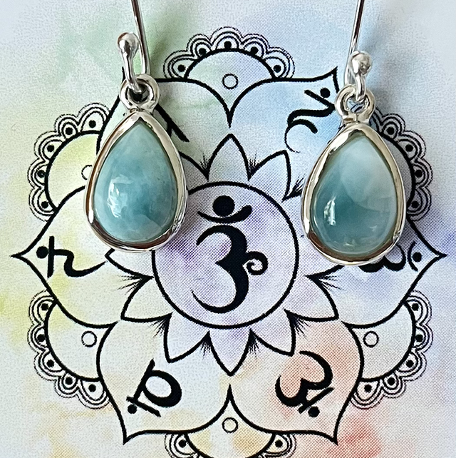 Boucles d’oreilles en argent et Larimar