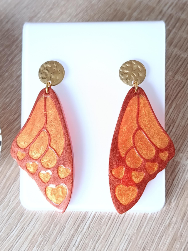 Boucles d’oreilles "Les Ailes Rouges" — Collection "Les Trésors du Cocon"