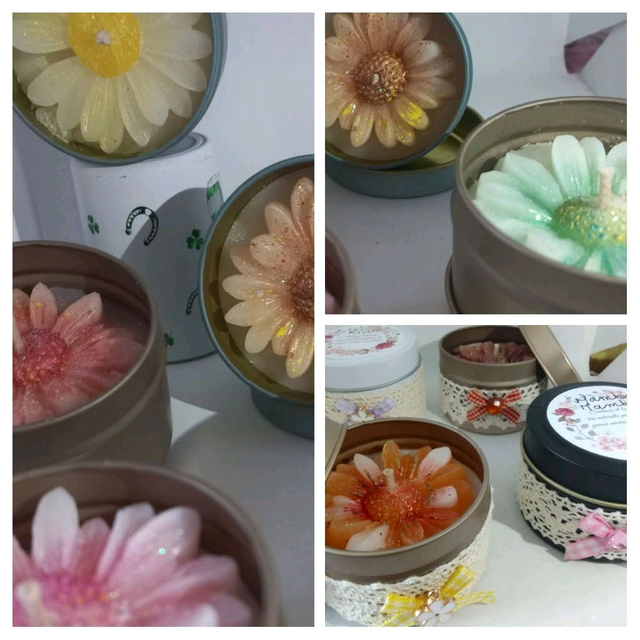 BOUGIE BOÎTE INOX " AVEC MARGUERITE "