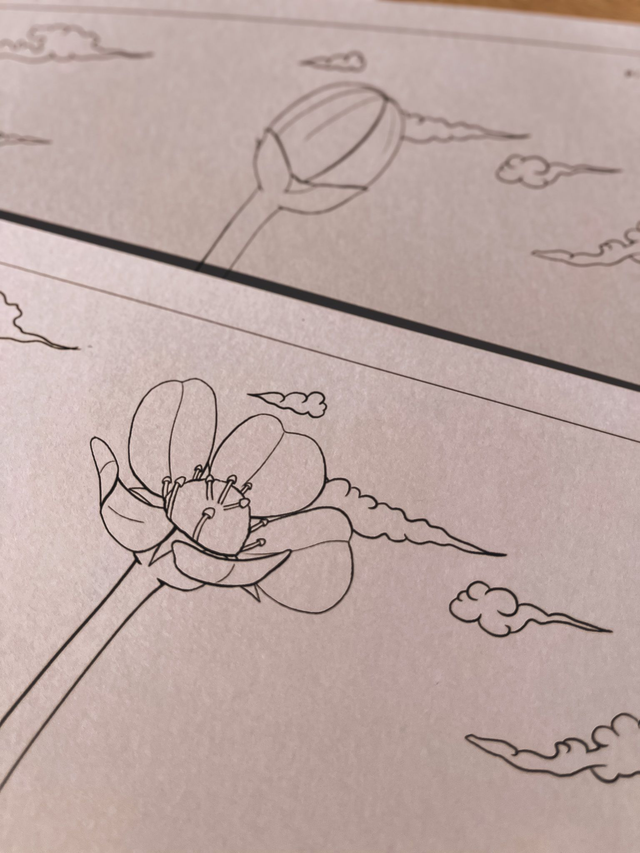 Coloriage Flipbook fait à la main- La fraise et la tortue