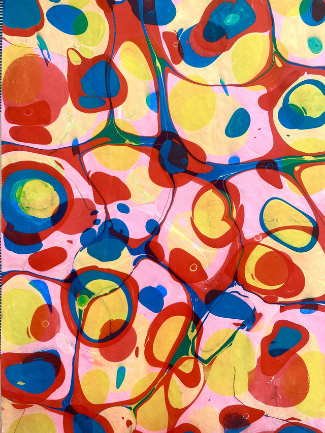 "In The Pink" Polka Dot Marbled Paper