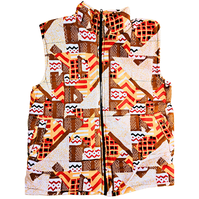 Puffer Jacket - African Ankara Unisex Medium