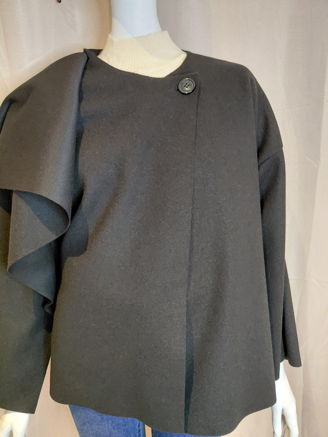 🌈 Manteau Echarpe Intégrée Noir Elégance au Quotidien 🌈