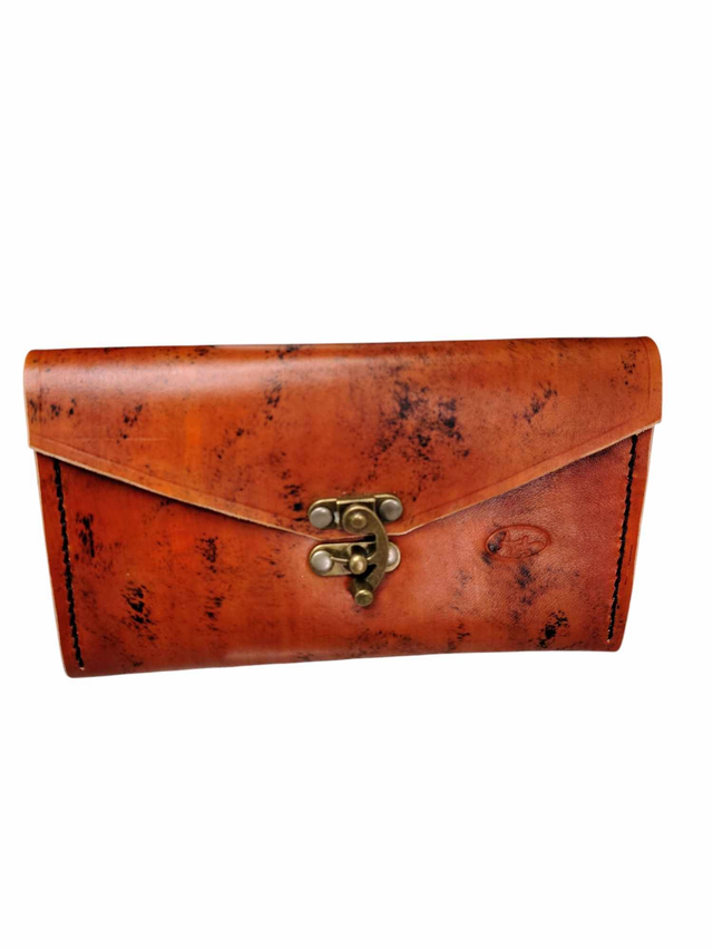 Pochette fermoir crochet - fauve tacheté