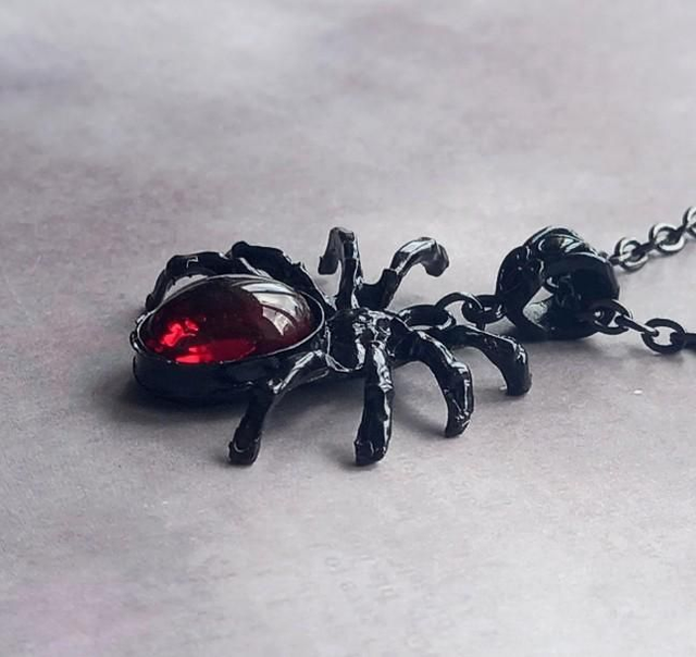 Black Spider Necklace