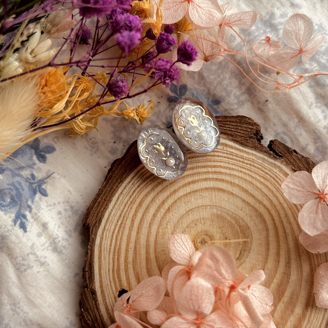 Rose and Pearl Stud Earrings - Valentine’s Day Collection