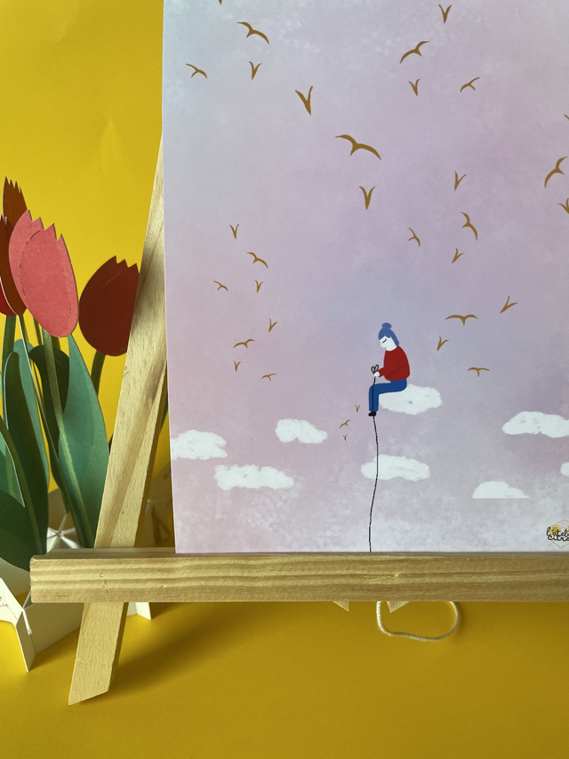 Tirage A5 - La tête dans les nuages