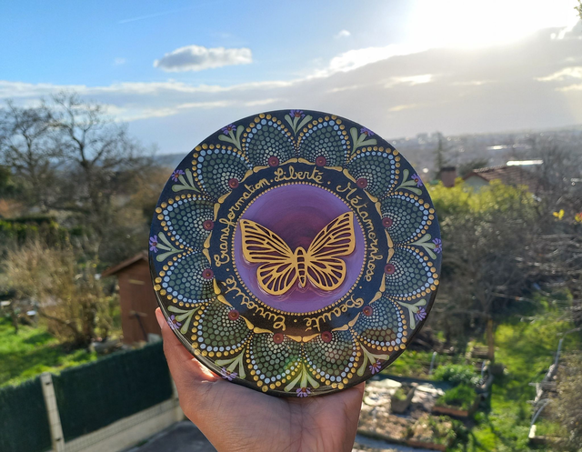 Mandala 18 cm papillon