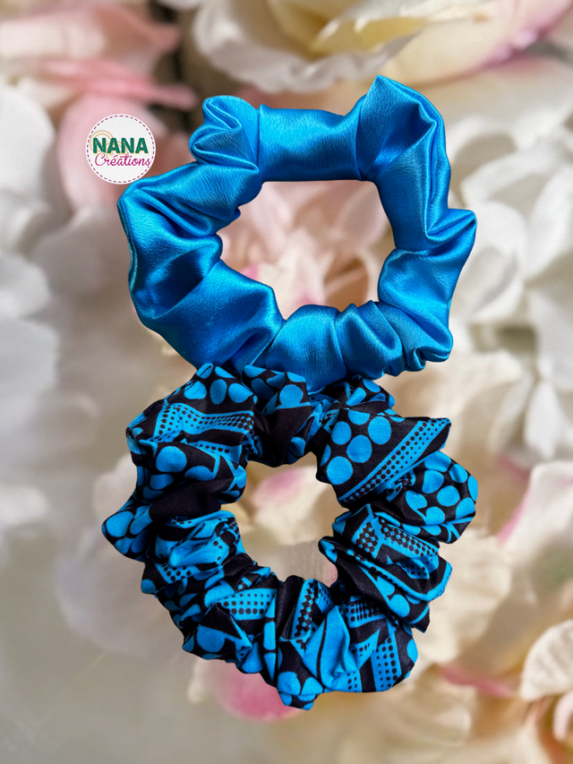 Duo de Chouchous – Ciel (Satin &amp; Wax) – Fait main