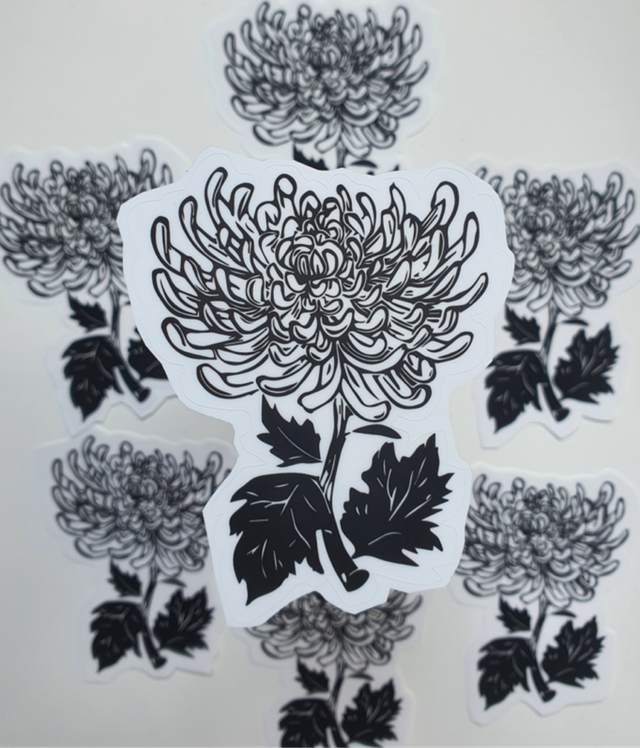 Clear Chrysanthemum Sticker