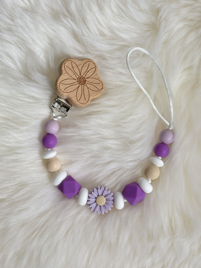 Attache tetine Fleur Voilette 🌸