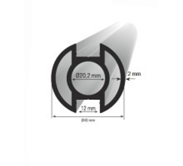 Stojka 40 mm dvojitá drážka 180°