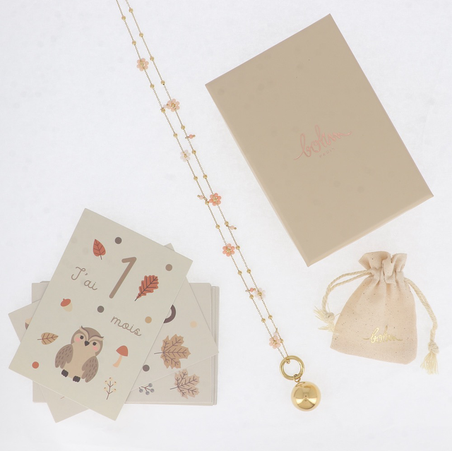 Bola de grossesse BOHM fleurs perlées et pierres naturelles