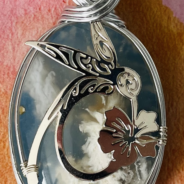 Pendentif Agate mousse 