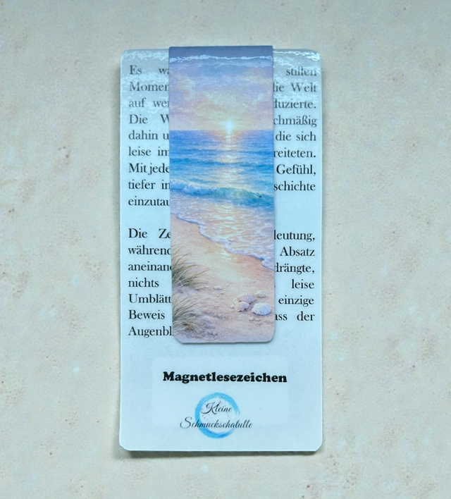 Lesezeichen Wellen Meer - Handgefertigte Magnet-Lesezeichen – Meermotive
