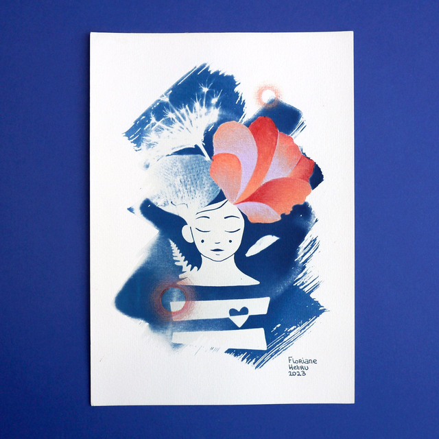 CYANOTYPE A5 // avec crayon fluo 🖍️