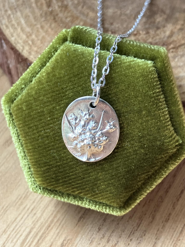 Collier en argent - fleur de carottes sauvages – collection "empreintes botaniques" 