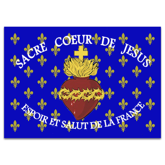 Stickers Sacré-Coeur de Jesus ESF sur fleur de lys (Bleu)