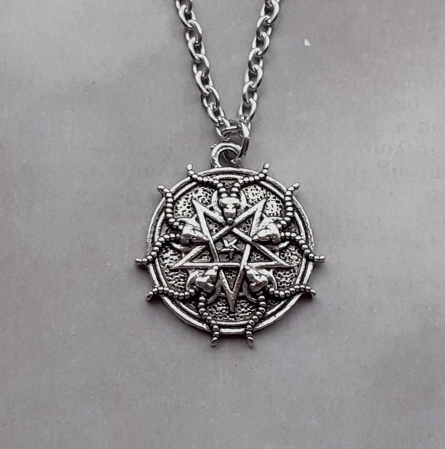 Reverse Pentagram Baphomet Necklace 