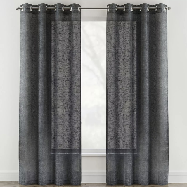 Crete Black Voile Panels (Pair)