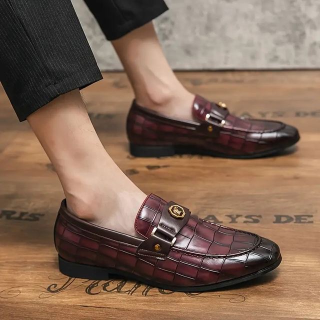 Men's Plus Size Retro Checkered Loafers 