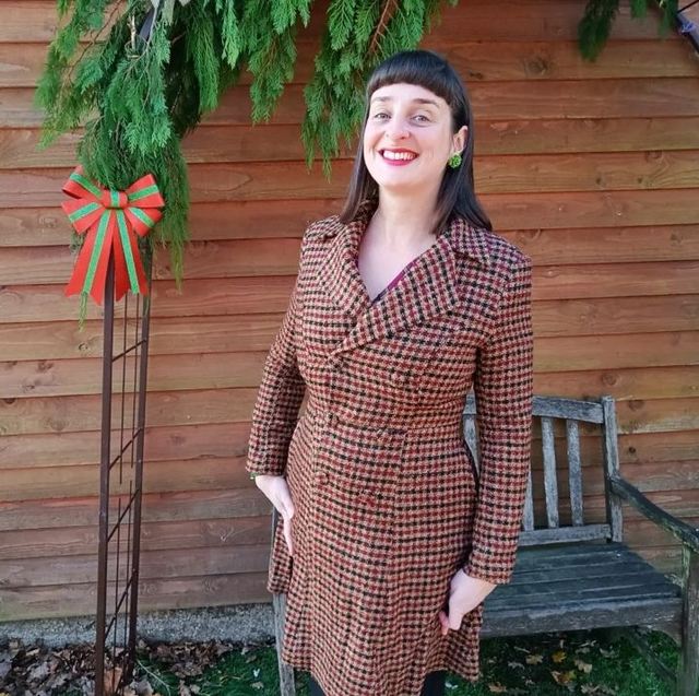 Manteau Tania laine marron style 60'S