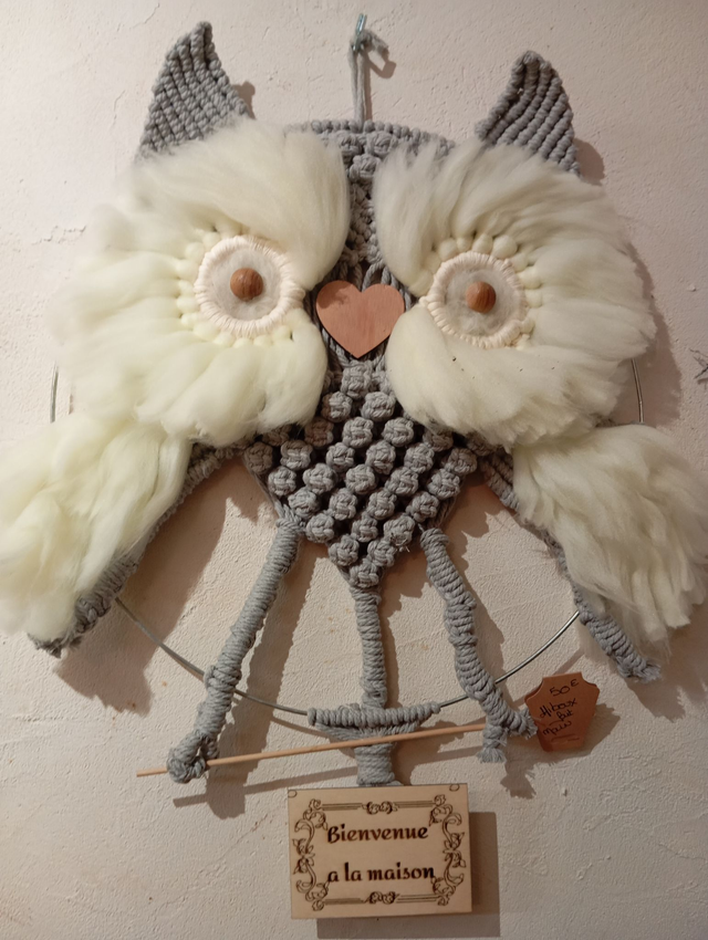 Hibou en macramés