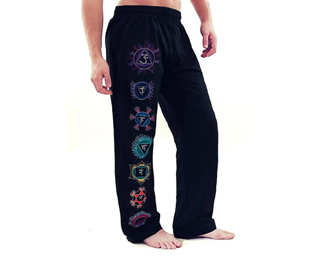 Pantalon de yoga homme noir 7 chakras taille S-M