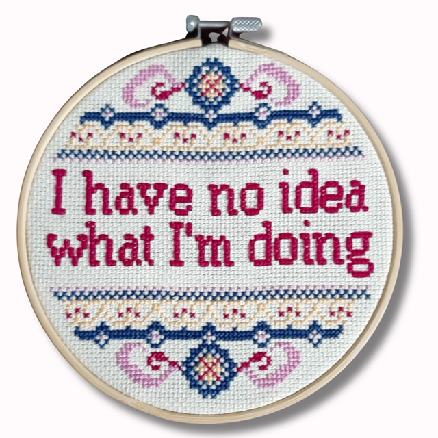 I have no idea what I'm doing, completed cross stitch
