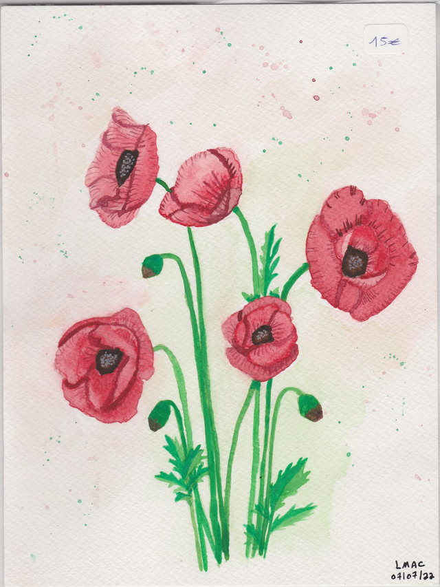 "Coquelicots" (18 x 24 cm)