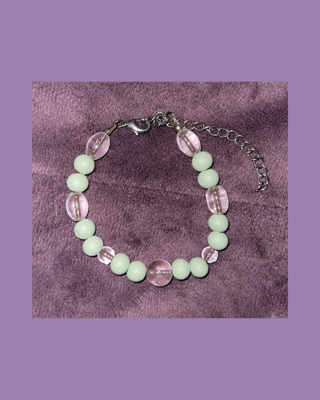 Green &amp; Clear Chained Bracelet