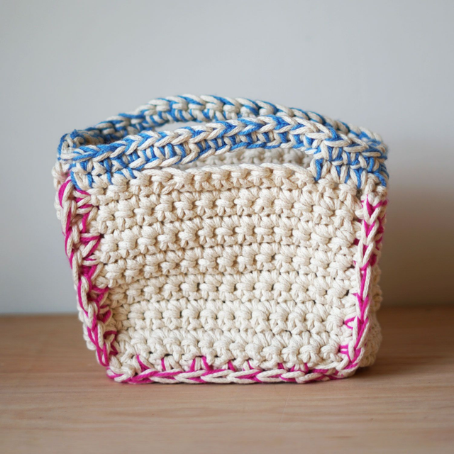 Crochet Bag - Blue/Pink