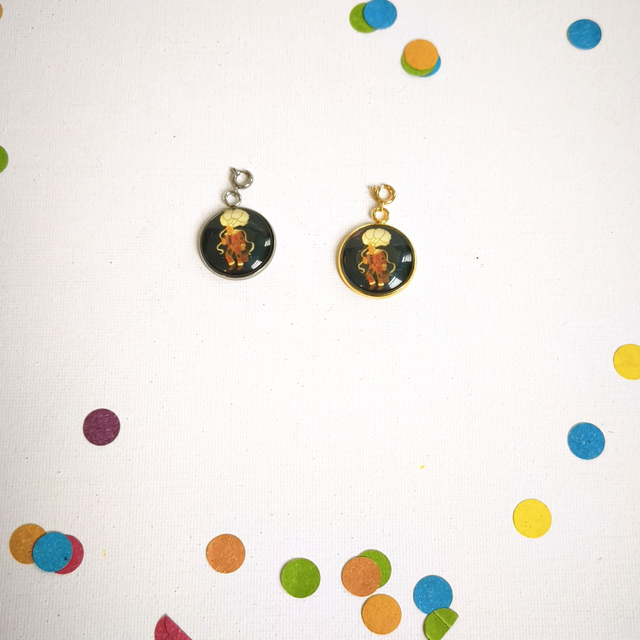 Charm’s Carnaval – Acier inox et verre –  interchangeable – Bijou personnalisable  