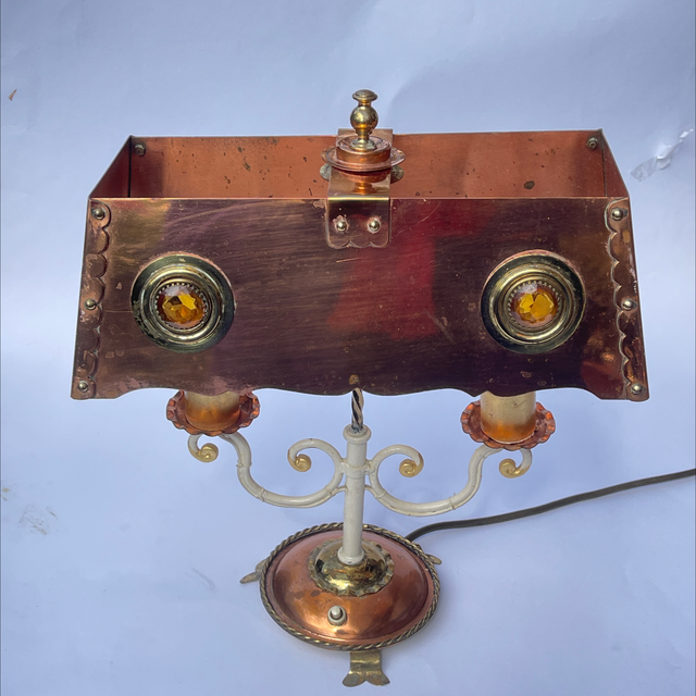 Kupfer Tischleuchte Unikat 2-flammig