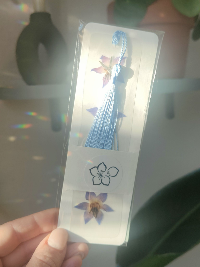 Marque page Bourrache bleu