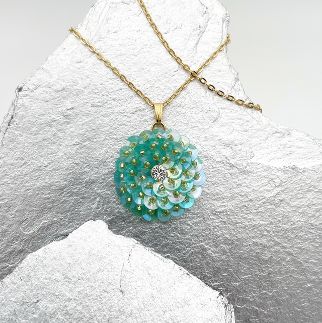 Pendentif ZINNIA - TURQUOISE Ø25mm