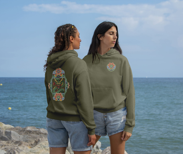 Hoodie Dancheong 단청 - UNISEXE Army