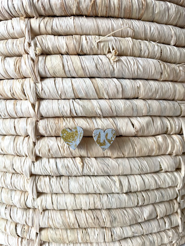 Puces d’oreilles Coeurs - Couleurs variées (tons froids)